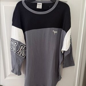 PINK Victoria's Secret Gray and Black Shirt